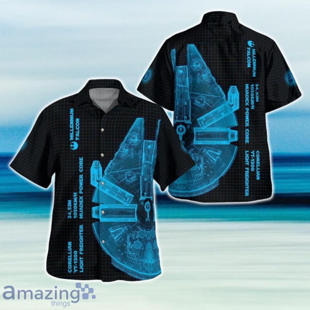 Star War Millennium Falcon Hawaiian Shirt And Short For Fans Product Photo 1