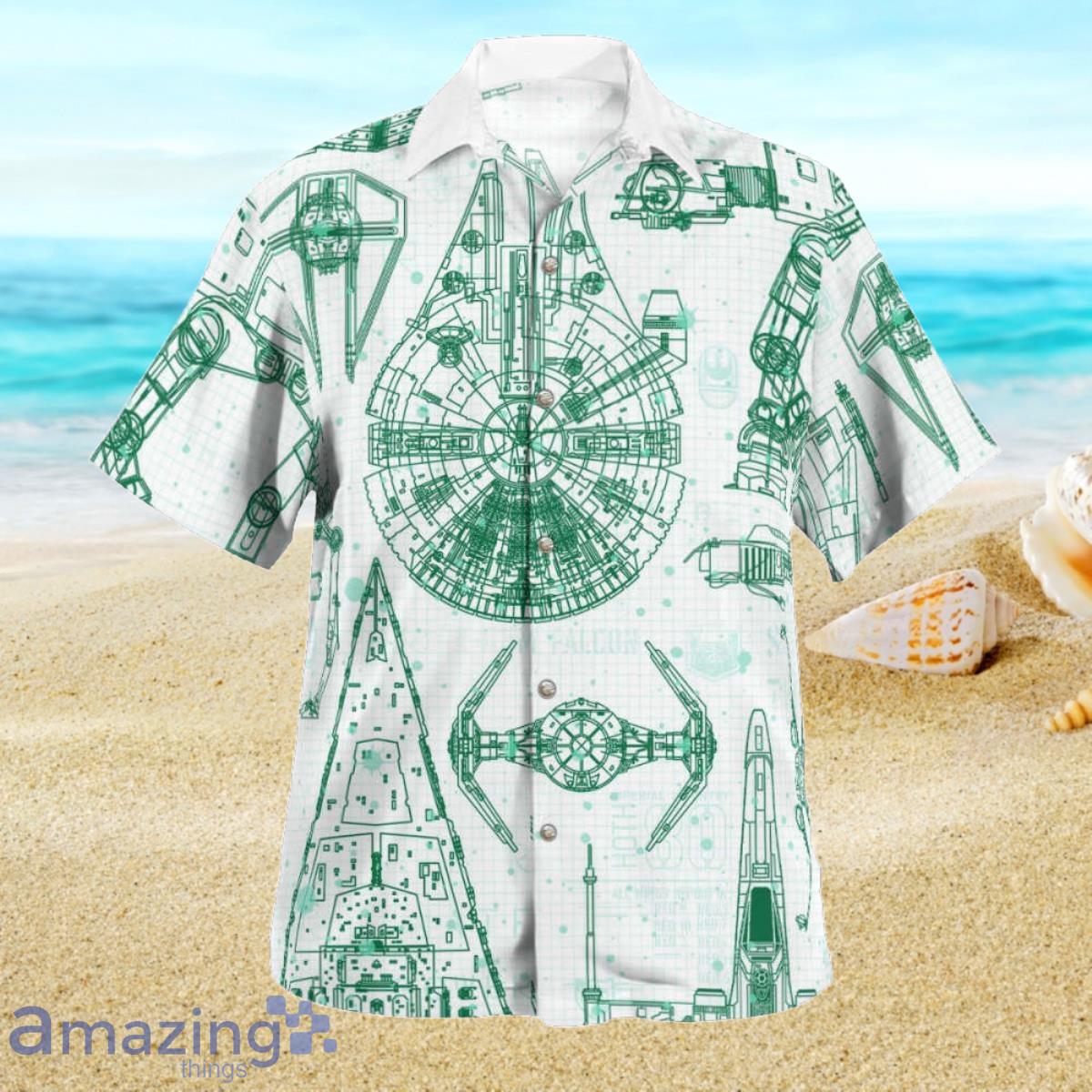 Star Wars Ships Drawing Hawaiian Shirt Best Gift For Men And Women Summer image Star Wars Ships Drawing Hawaiian Shirt Best Gift For Men And Women Summer Product Photo 2