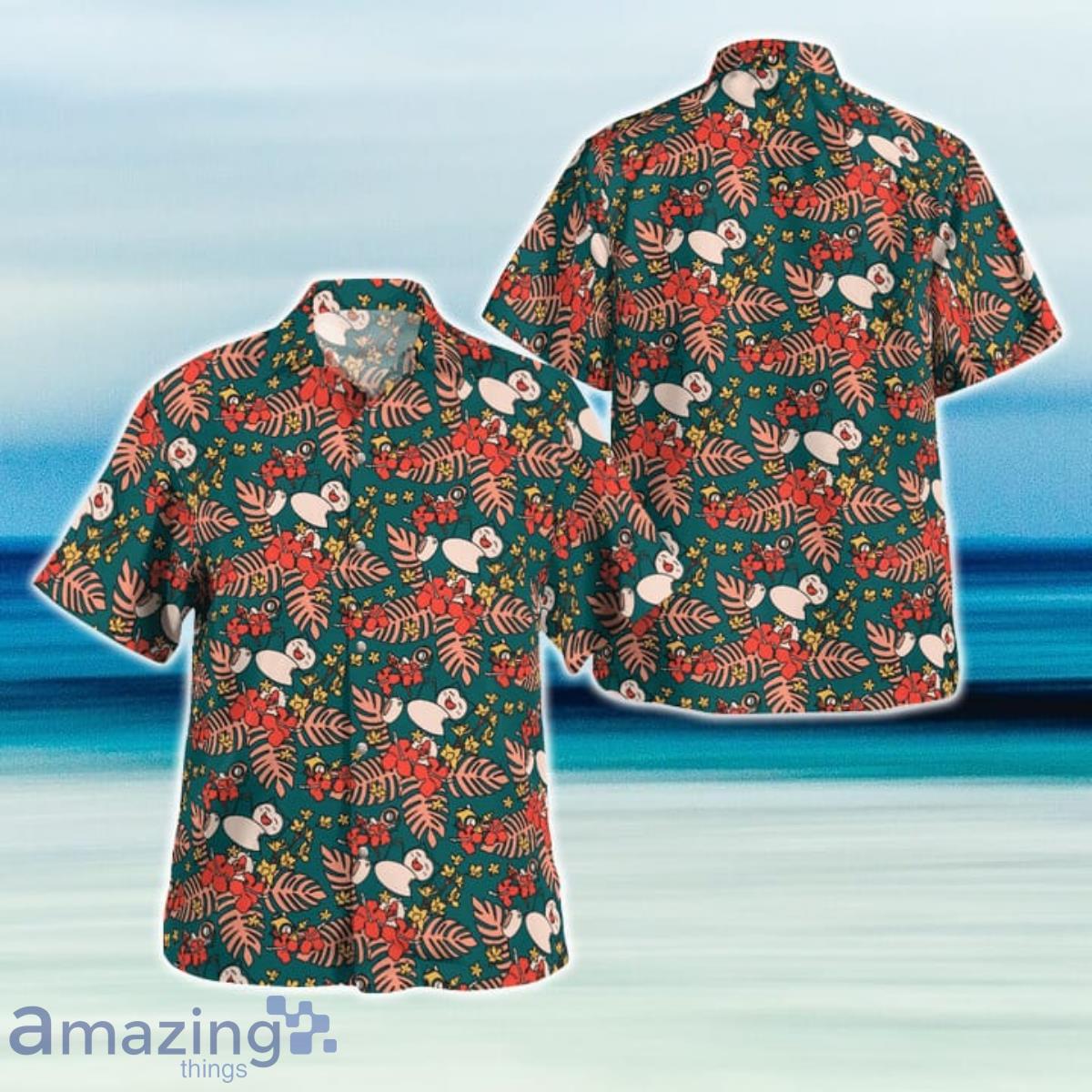 Tropical Floral Pokemon Hawaiian Shirt And Short For Fans Product Photo 1