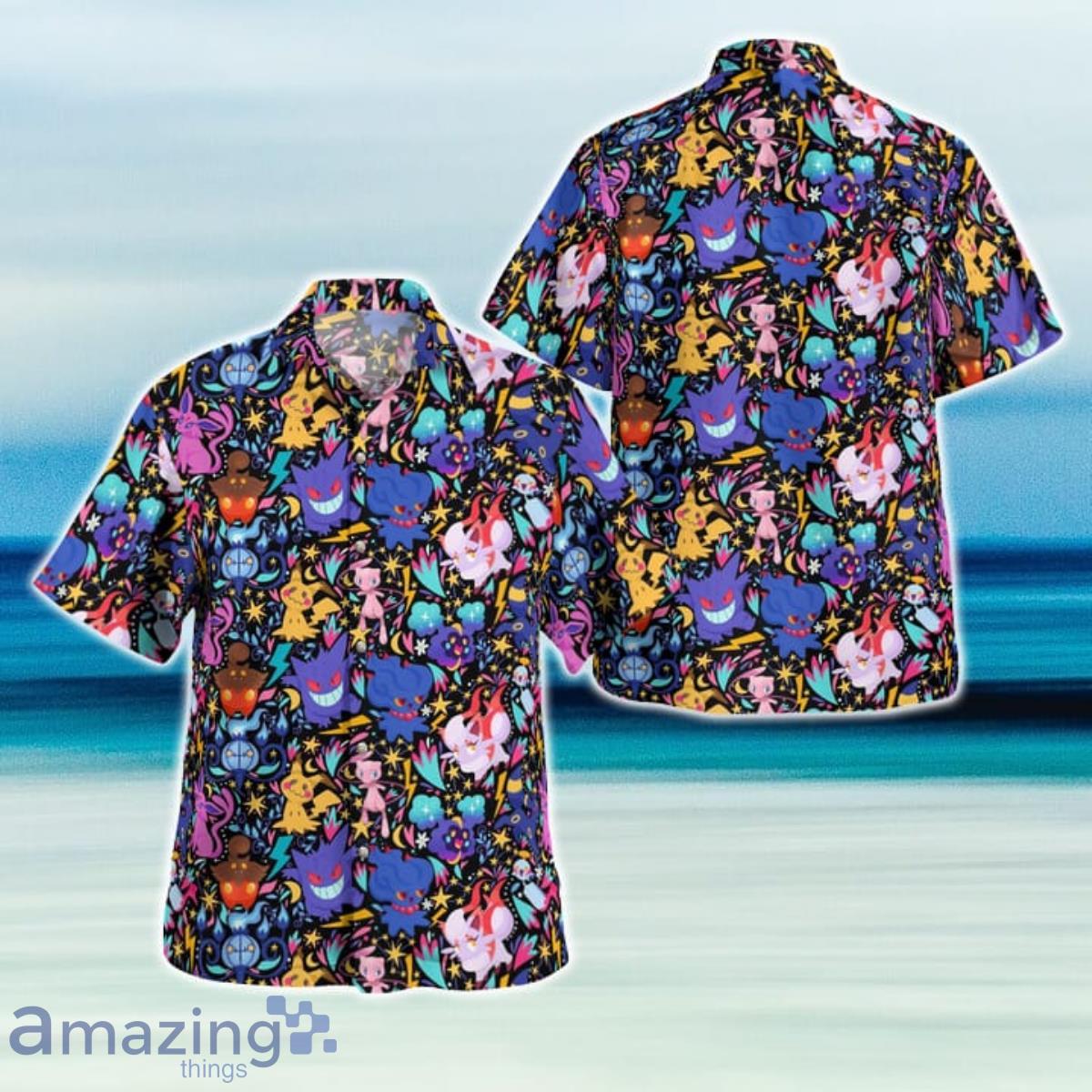 Tropical Ghost Star Trek Pokemon Hawaiian Shirt And Short For Fans Product Photo 1