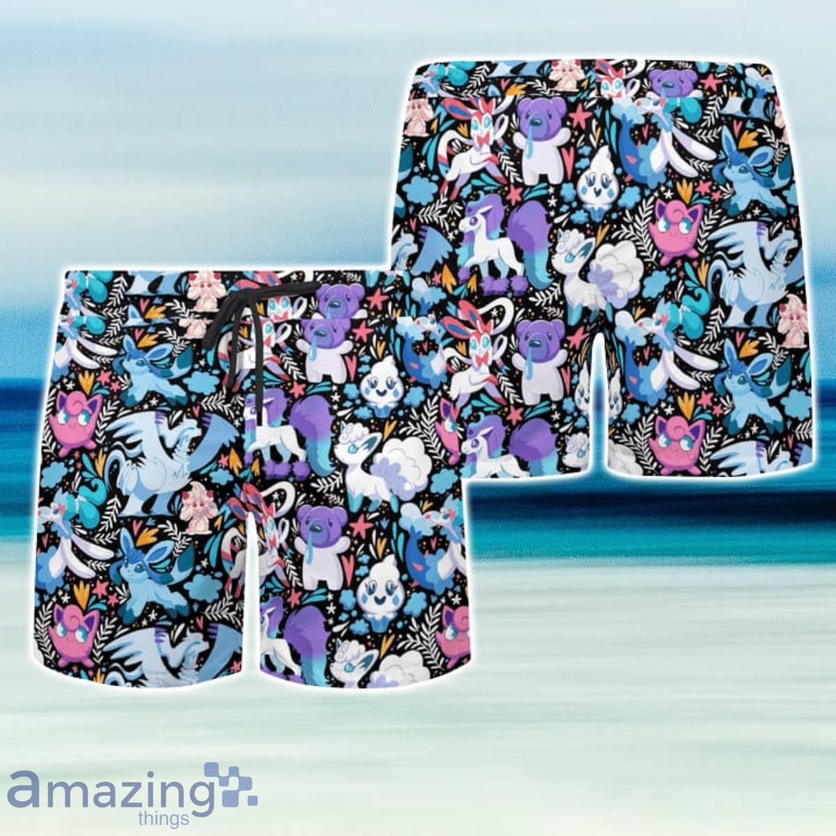 Tropical Ice Pokemon Hawaiian Shirt And Short For Fans image Tropical Ice Pokemon Hawaiian Shirt And Short For Fans Product Photo 3