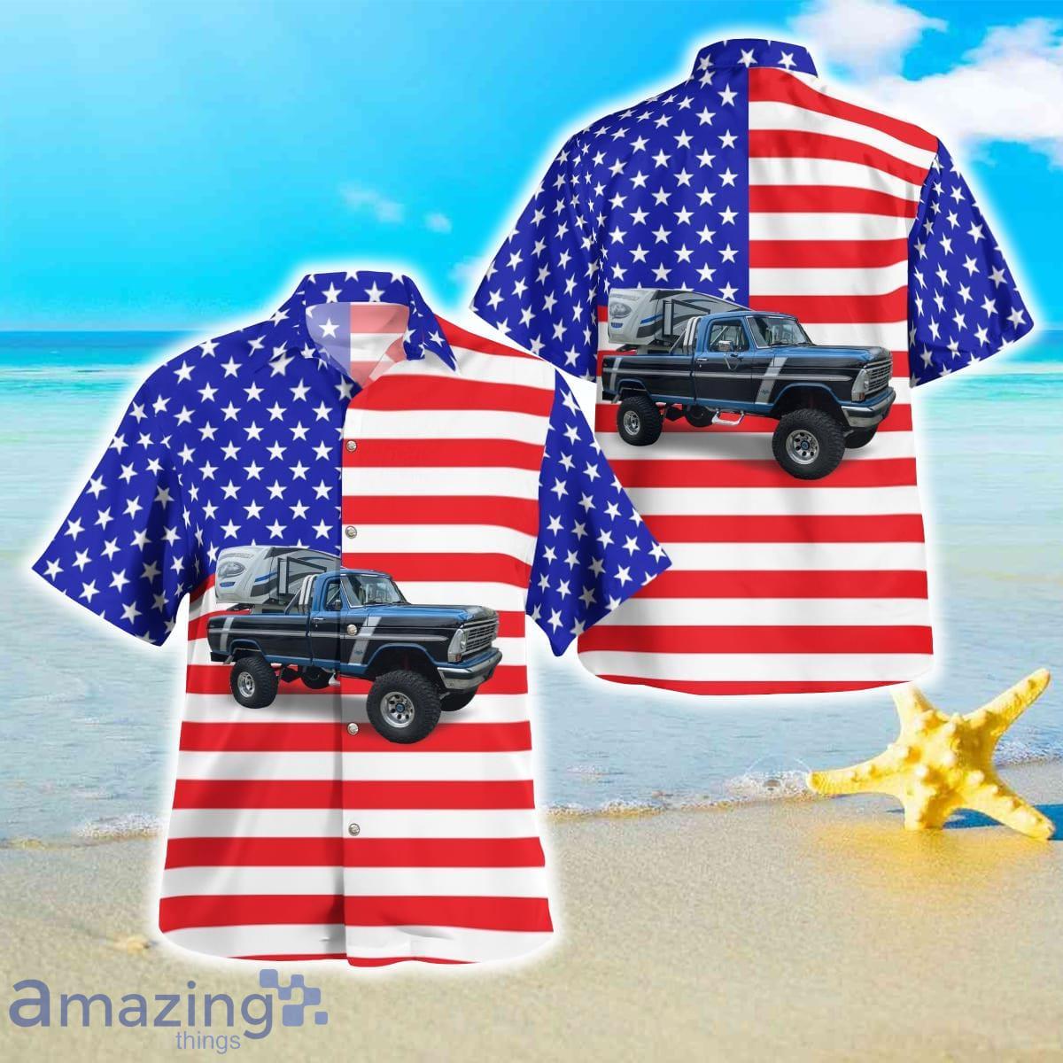 Truck American Flag Hawaiian Shirt Great Style For Men Women Product Photo 1 Truck American Flag Hawaiian Shirt Great Style For Men Women Product Photo 1