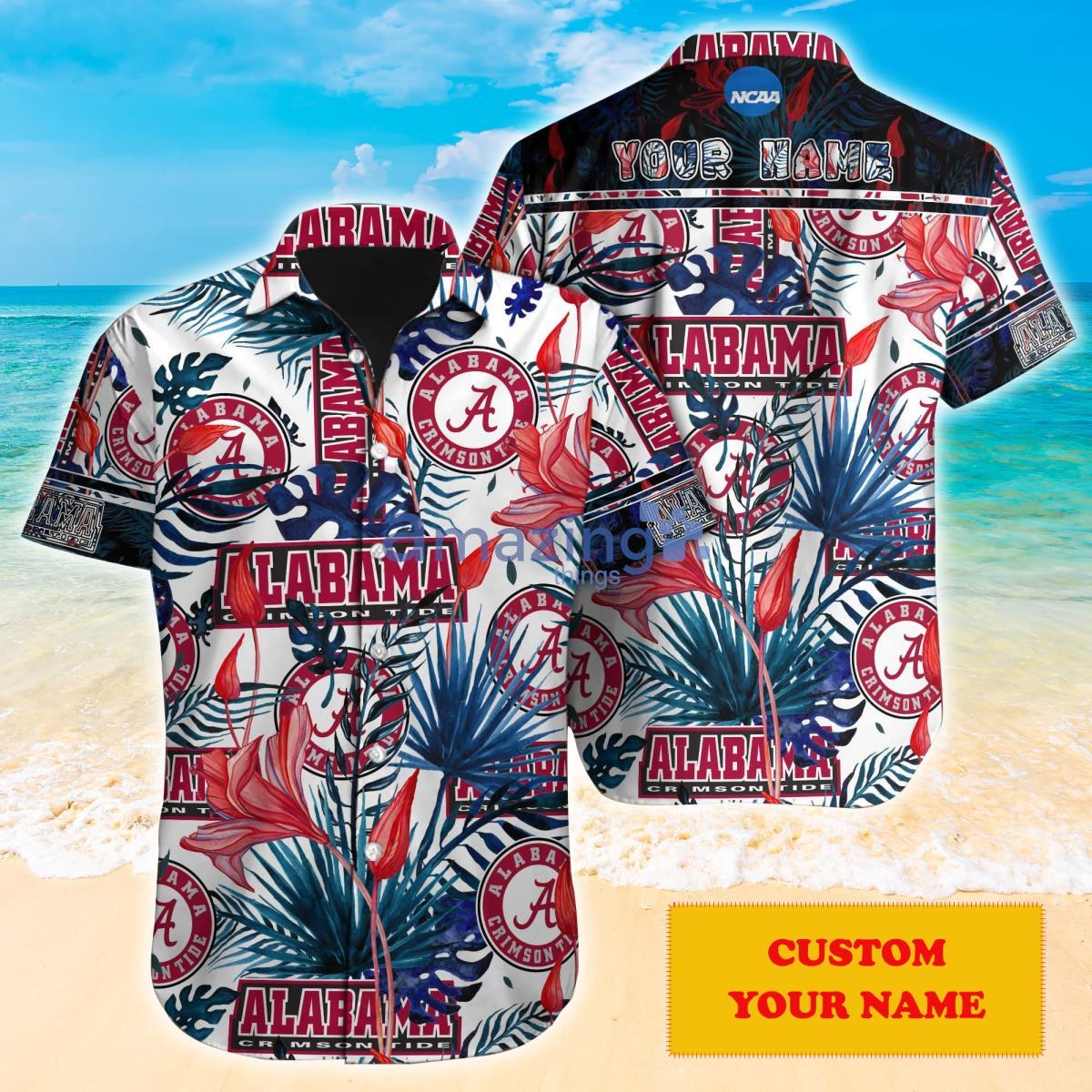 Alabama Crimson Tide NCAA1 Custom Name Hawaiian Shirt Super Hot Design For Fans Product Photo 1