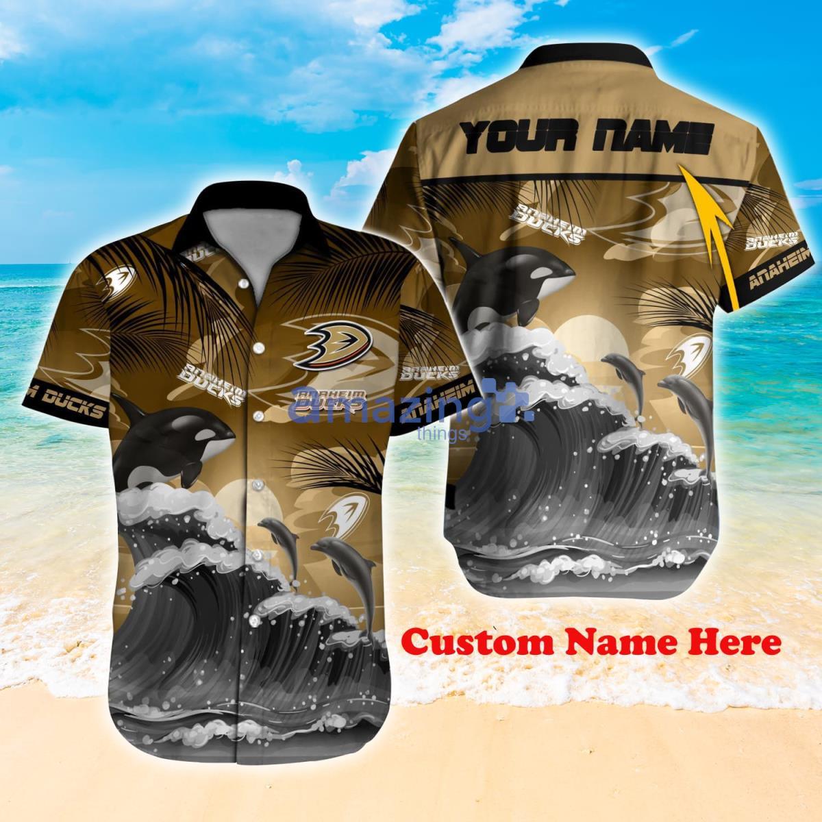 Funny Anaheim Ducks Tropical Floral America Flag Custom Name Personalized  Men Women Aloha Hawaiian Shirt Short For Hockey Lovers Copy Copy -  StirTshirt