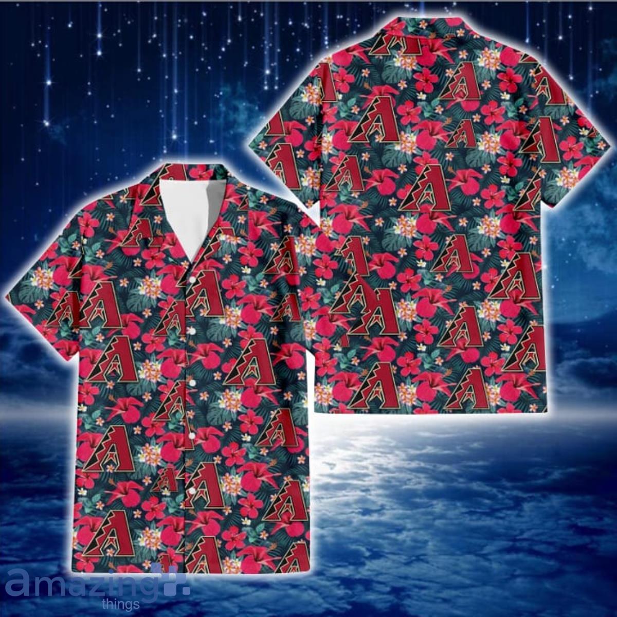 Arizona Diamondbacks Fans Tiny Red Hibiscus Tropical 3D Hawaiian Shirt -  Freedomdesign