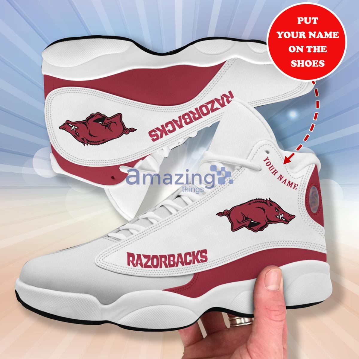 Arkansas Razorbacks Personalized Air Jordan 13 Running Sneaker Product Photo 1