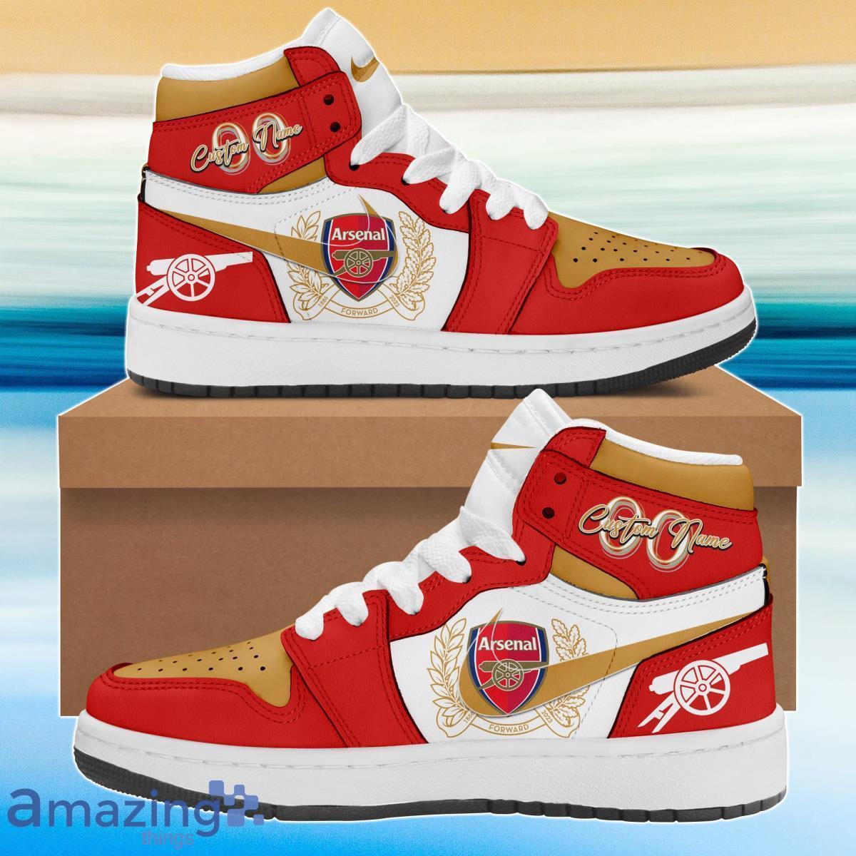 Arsenal FC Champions 2023 Air Jordan Hightop Custom Number & Custom Name Product Photo 1