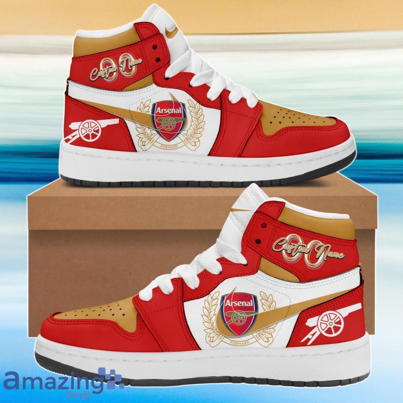 Arsenal FC Champions 2023 Air Jordan Hightop Custom Number & Name Product Photo 1
