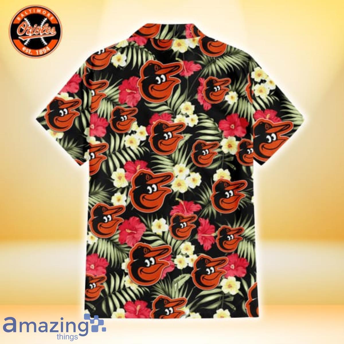 Baltimore Orioles Red Hibiscus Yellow Porcelain Flower Black
