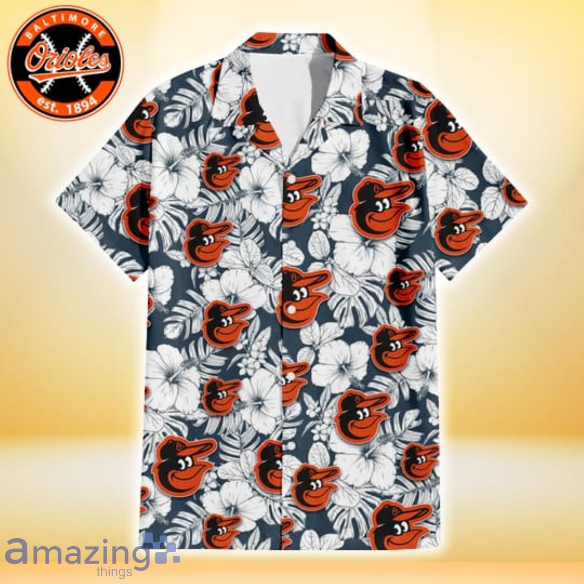 Orioles Hawaiian Shirt 2023 Baltimore Orioles Sketch Palm Leaves