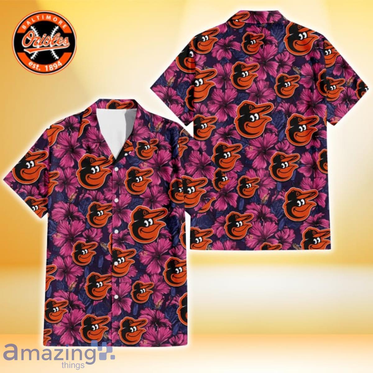 Baltimore Orioles Violet Red Blue Leaf Black Background 3D Hawaiian Shirt Product Photo 1 Baltimore Orioles Violet Red Blue Leaf Black Background 3D Hawaiian Shirt Product Photo 1