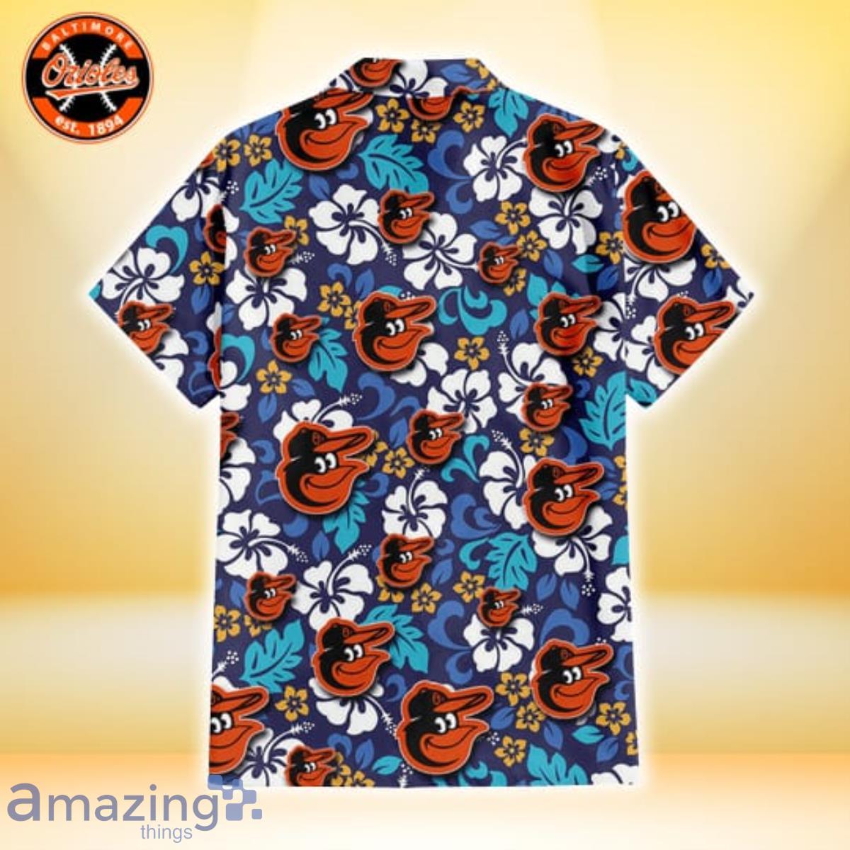 Orioles Hawaiian Shirt White Hibiscus Pattern Baltimore Orioles