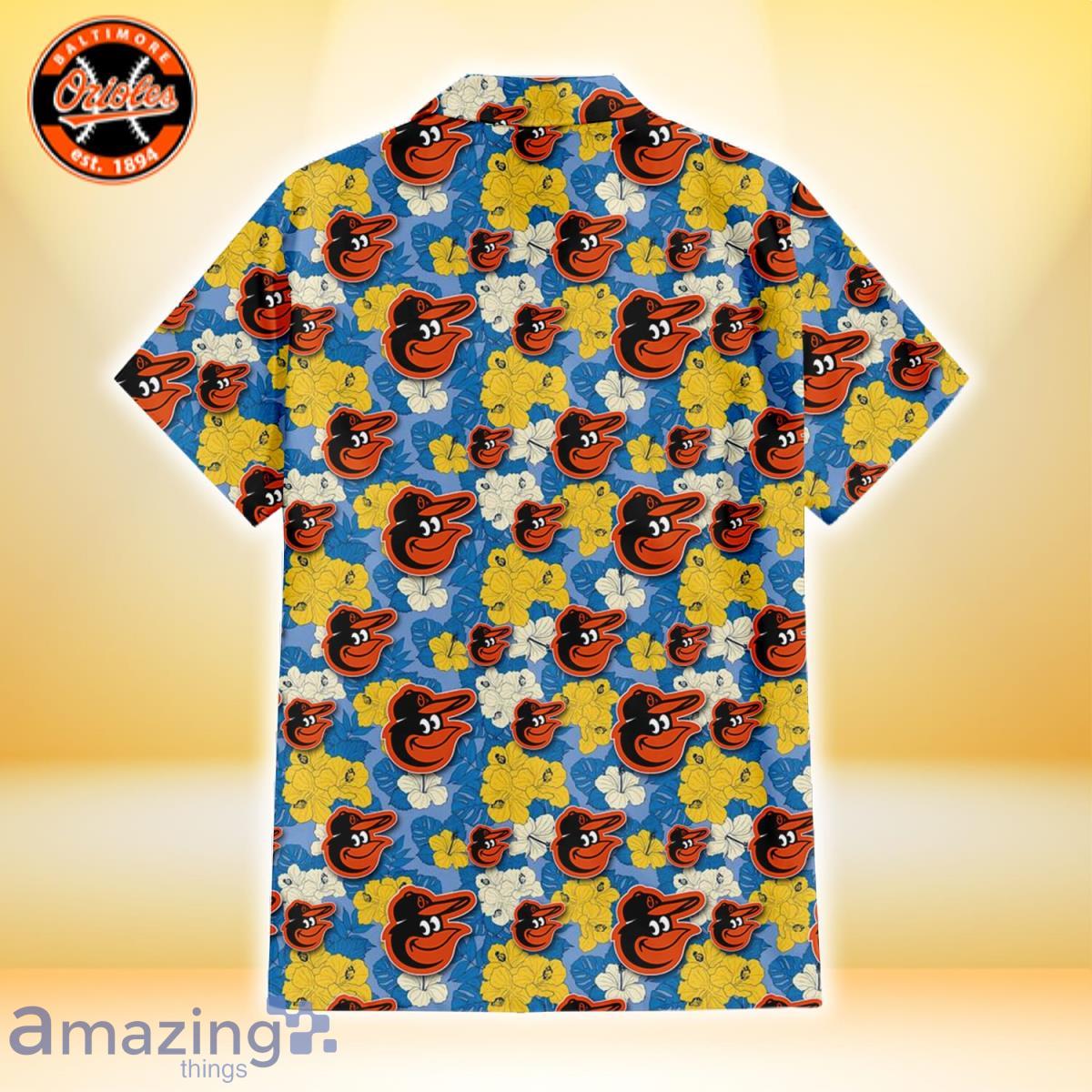 Baltimore Orioles Brown Yellow Hibiscus White Background 3D
