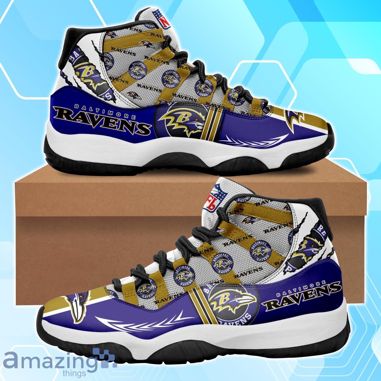 Baltimore Ravens NFL Team Premium Sneakers Custom Name Air Cushion Shoes  For Fans - Banantees