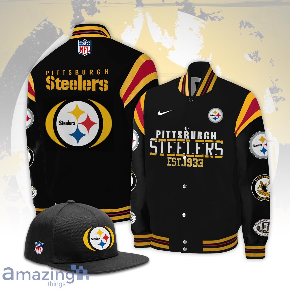 Bomber Jacket Pittsburgh Steelers For Fans Product Photo 1