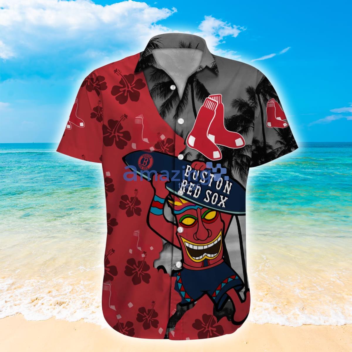 Custom Name And Number Boston Red Sox Baseball Cool Hawaiian Shirt