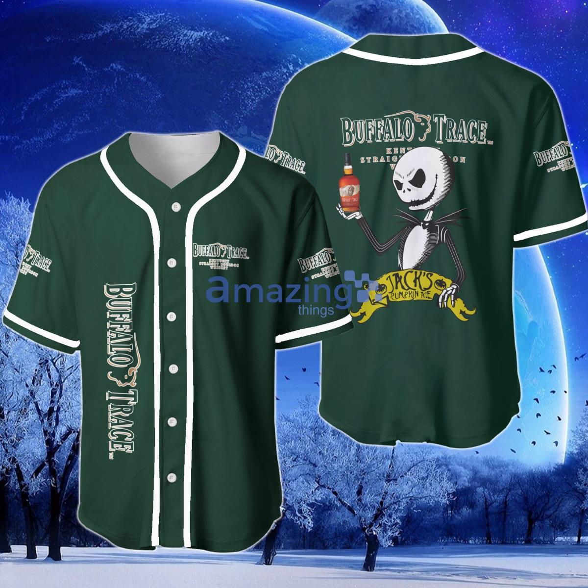 Buffalo Trace Halloween Jack Skellington Nightmare Baseball Jersey Product Photo 1