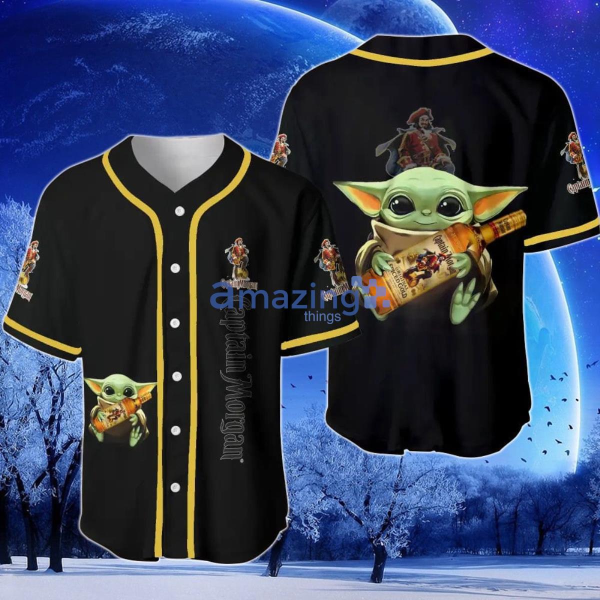 Captain Morgan Baby Yoda Baseball Jersey Product Photo 1