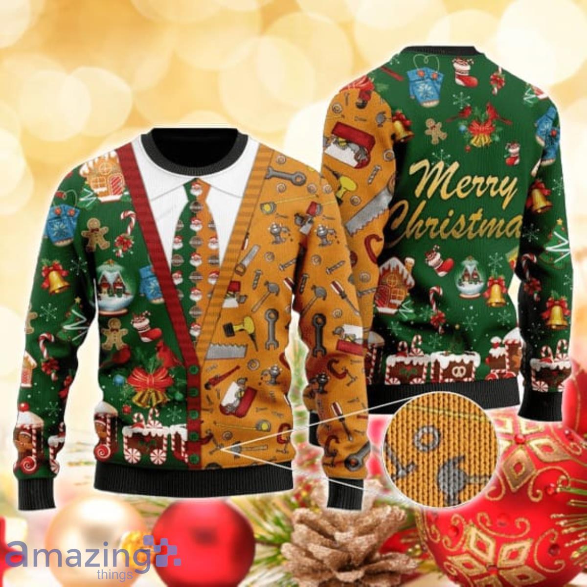 Carpenter 3D Sweater Ugly Christmas Sweater For Men Women Product Photo 1