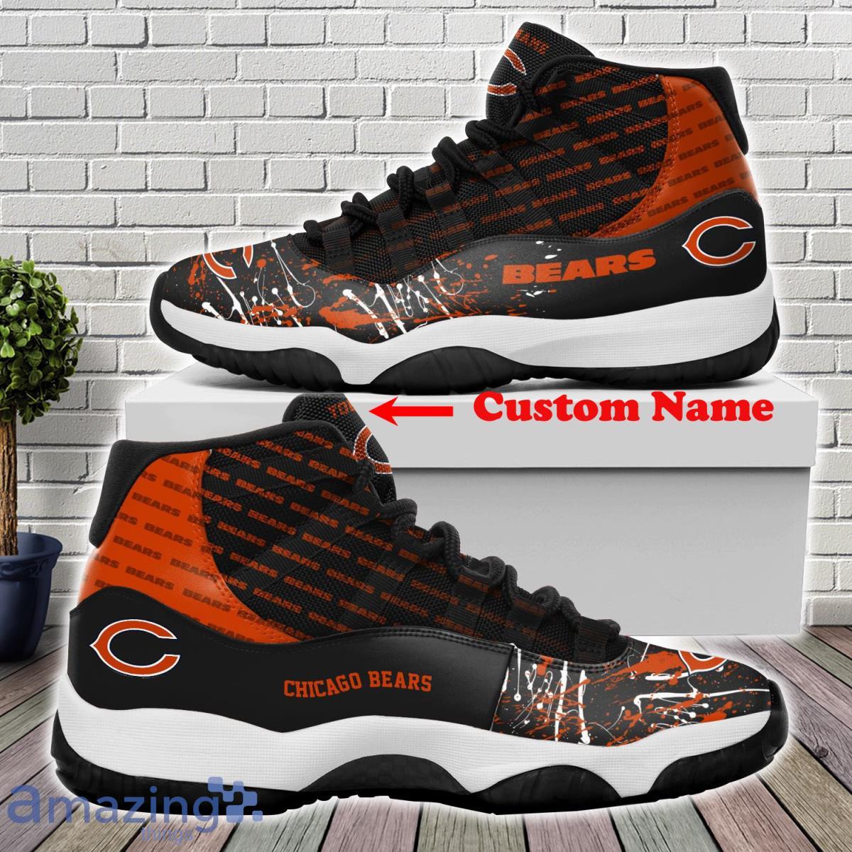 Chicago Bears Football Team Air Jordan 11 Custom Name Sneakers For Fans Product Photo 1