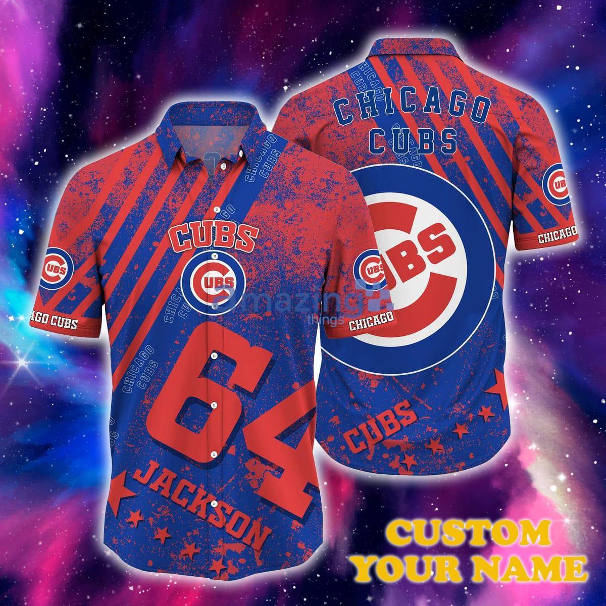 Chicago Cubs MLB Custom Name Cheap Button Up Hawaiian Shirt - T