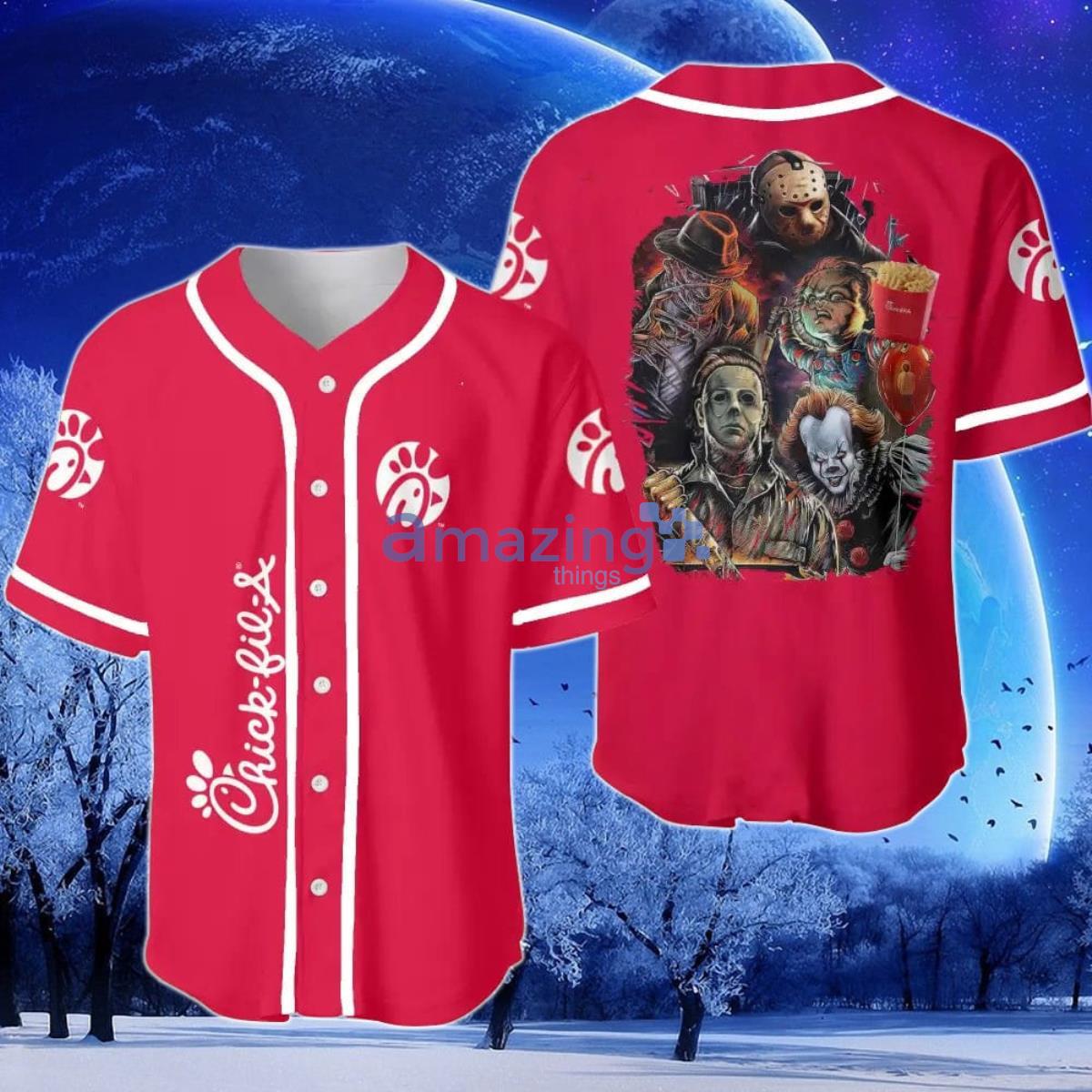 Chick-fil-A Halloween Horror Character Baseball Jersey Product Photo 1