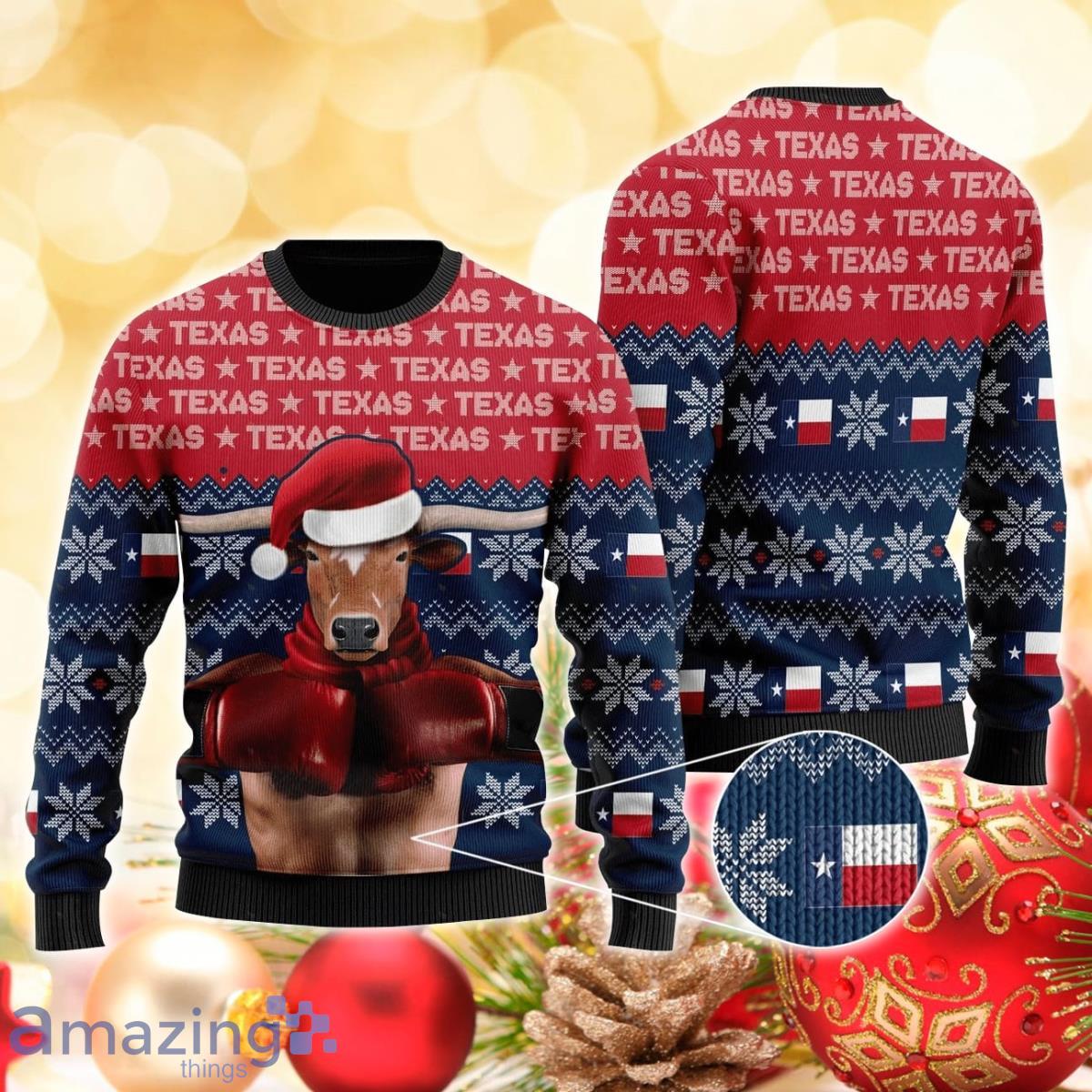 Christmas Texas 3D Sweater Ugly Christmas Sweater For Men Women Product Photo 1