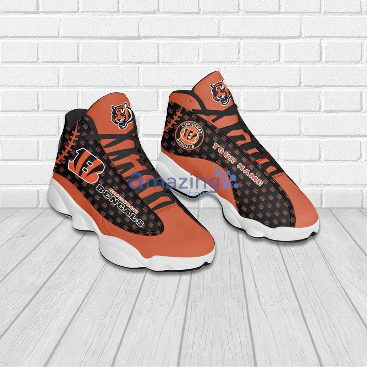 Cincinnati Bengals Football Team Style Custom Name Air Jordan 13