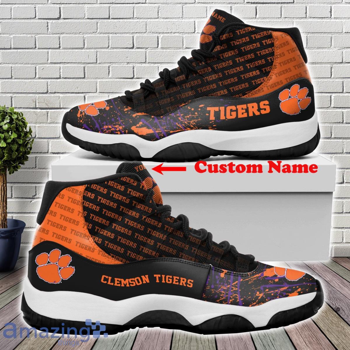 Clemson Tigers Football Team Air Jordan 11 Custom Name Sneakers For Fans Product Photo 1