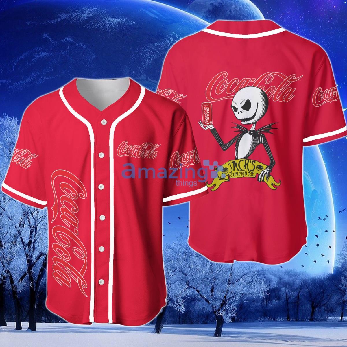 Coca Cola Halloween Jack Skellington Nightmare Baseball Jersey Product Photo 1
