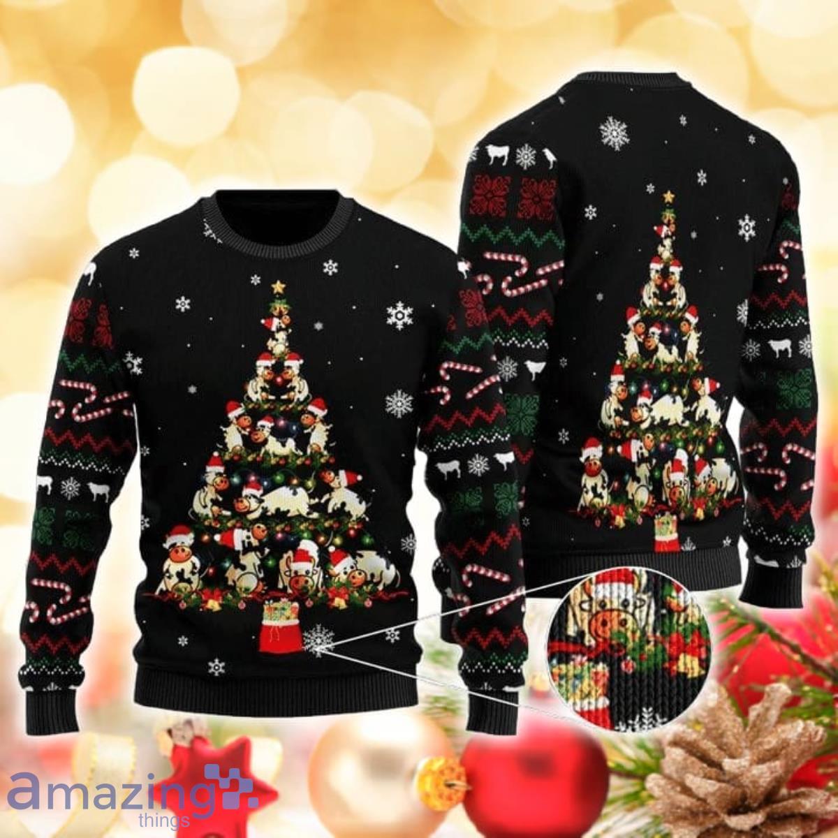 Cow Tree 3D Sweater Ugly Christmas Sweater For Men Women Product Photo 1