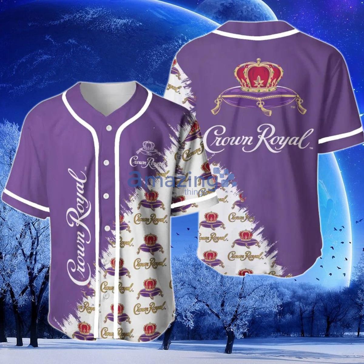 White Purple Crown Royal Baseball Jersey