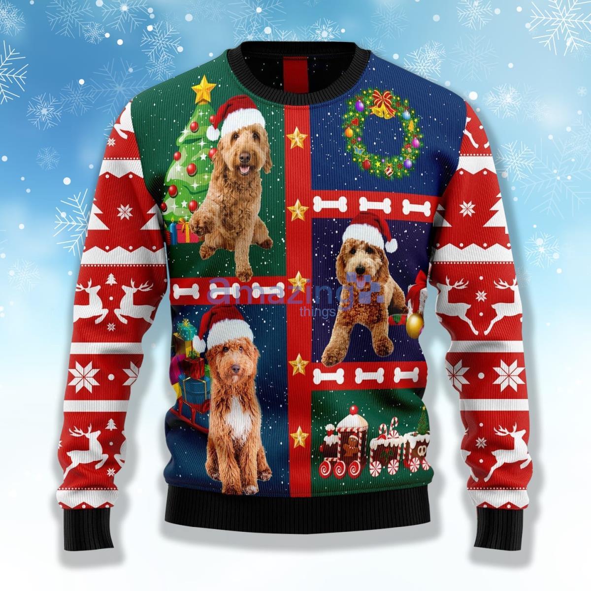 Cute Goldendoodle Ugly Christmas Sweater Product Photo 1