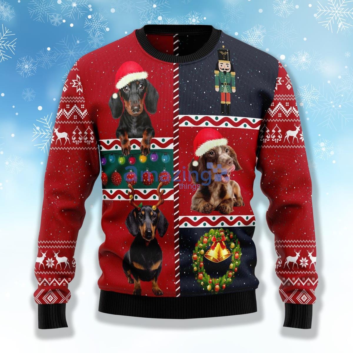 Dachshund Vintage Ugly Christmas Sweater Product Photo 1