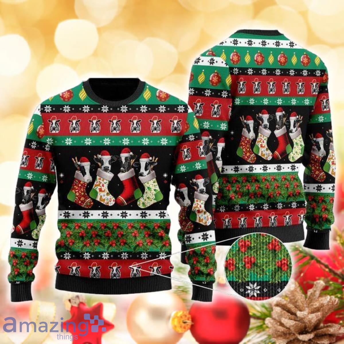 Dairy Cow 3D Sweater Ugly Christmas Sweater For Men Women Product Photo 1