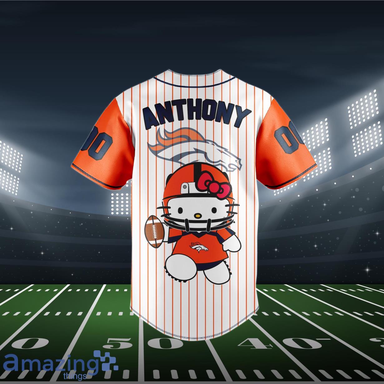 Denver Broncos Baseball Jersey NFL Hello Kitty Custom Name & Number