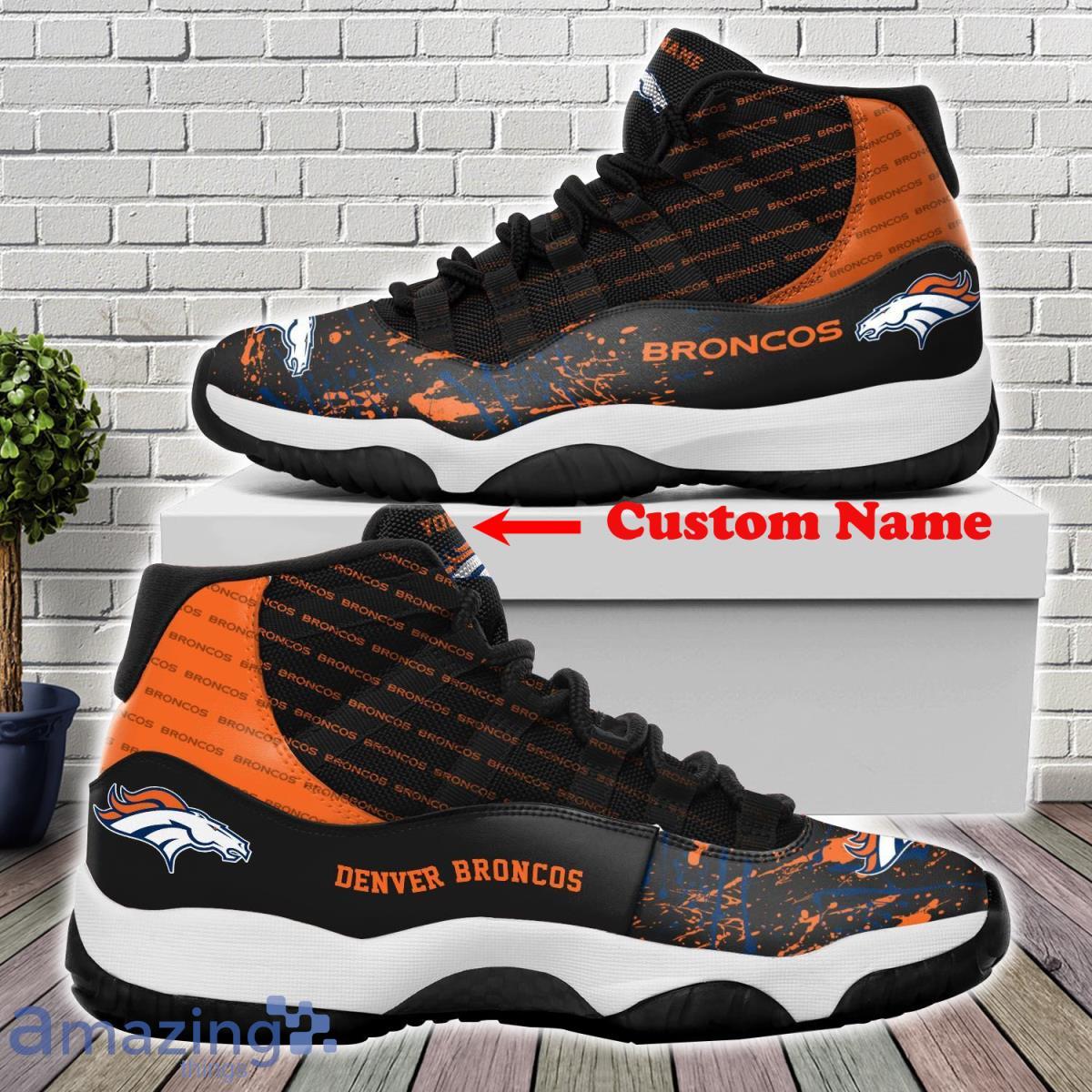 Denver Broncos Football Team Air Jordan 11 Custom Name Sneakers For Fans Product Photo 1