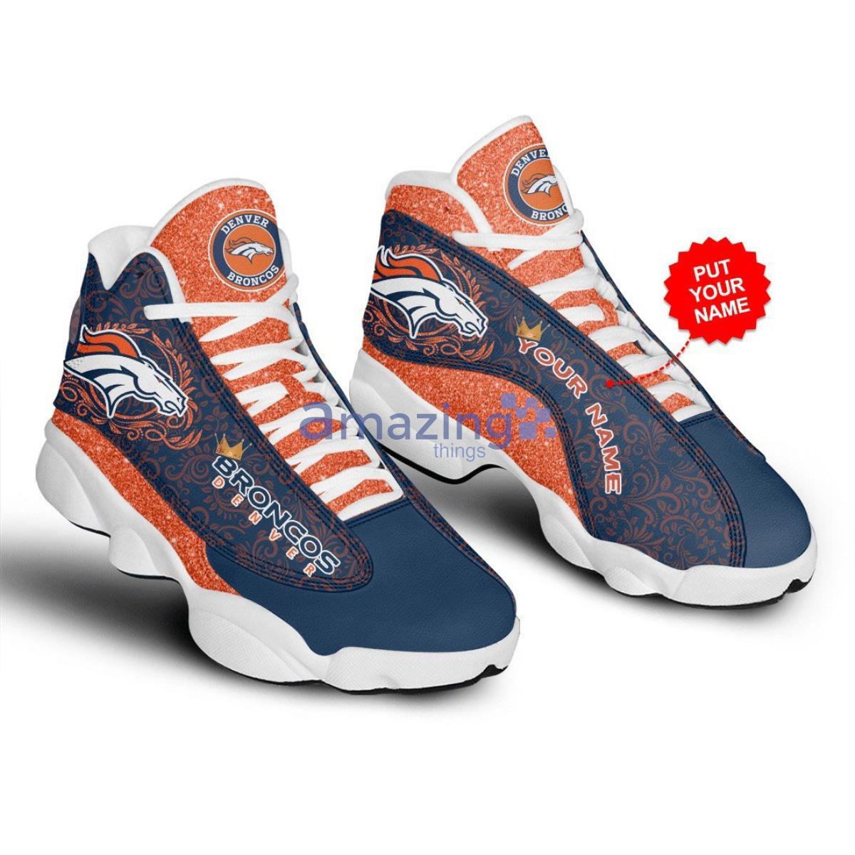 Denver Broncos NFL Womens Glitter Low Top Canvas Shoes