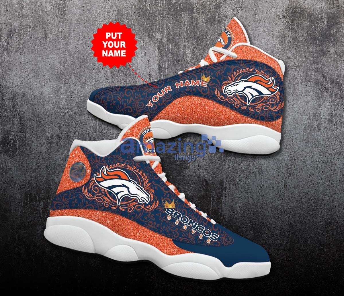 Denver Broncos Fans Custom Name Air Jordan 13 Sneaker Shoes