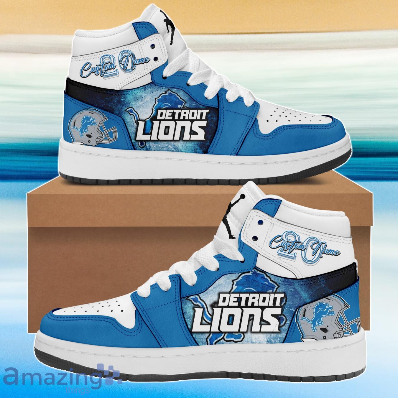 Detroit Lions 90th Sneaker Air Jordan Hightop Custom Name & Number -  Freedomdesign