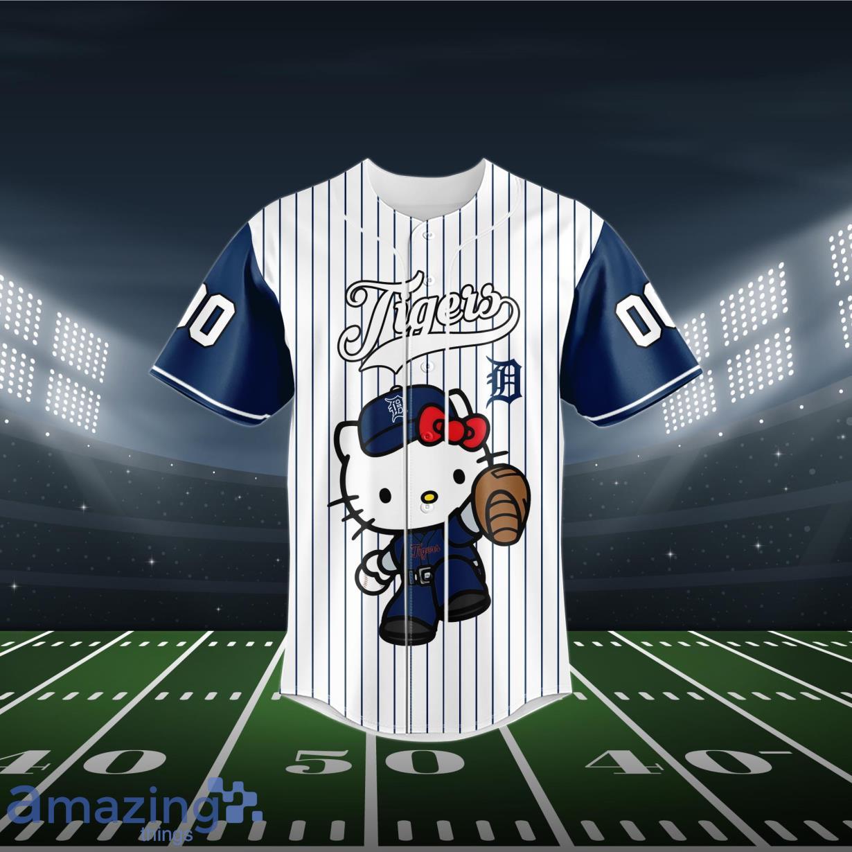 Detroit Tigers Special Hello Kitty Design Baseball Jersey Premium