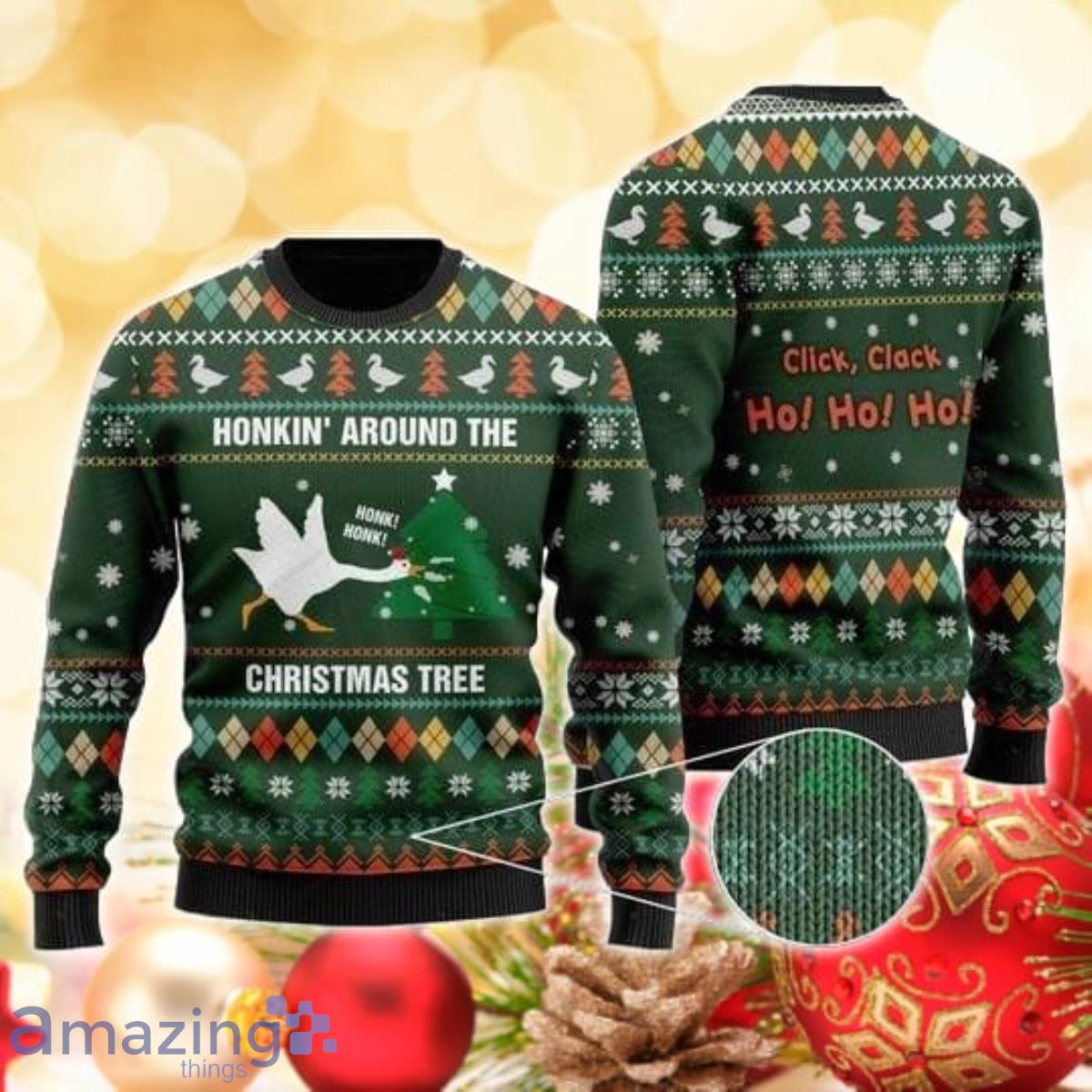 Duck Honkin Around Christmas Tree 3D Sweater Ugly Christmas Sweater For Men Women Product Photo 1