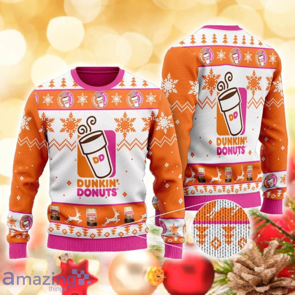Dunkin’ Donuts 3D Sweater Ugly Christmas Sweater For Men Women Product Photo 1