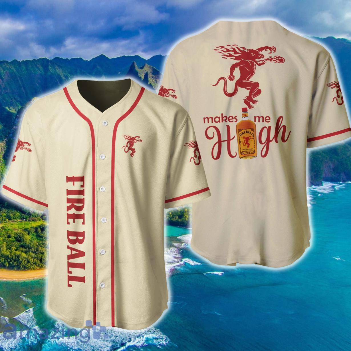 Fireball Whiskey Make Me High Baseball Jersey Product Photo 1 Fireball Whiskey Make Me High Baseball Jersey Product Photo 1