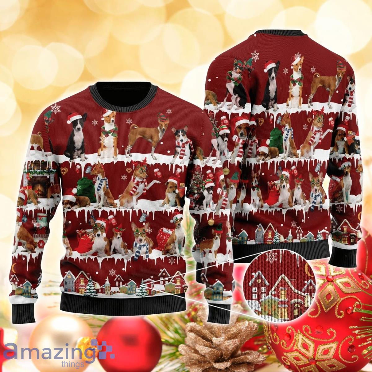 For Basenji Lovers 3D Sweater Ugly Christmas Sweater For Men Women Product Photo 1