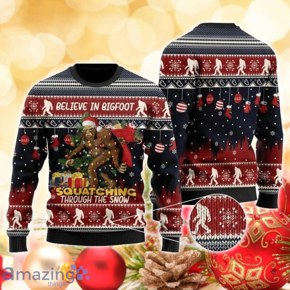 For Bigfoot Lovers 3D Sweater Ugly Christmas Sweater For Men Women Product Photo 1