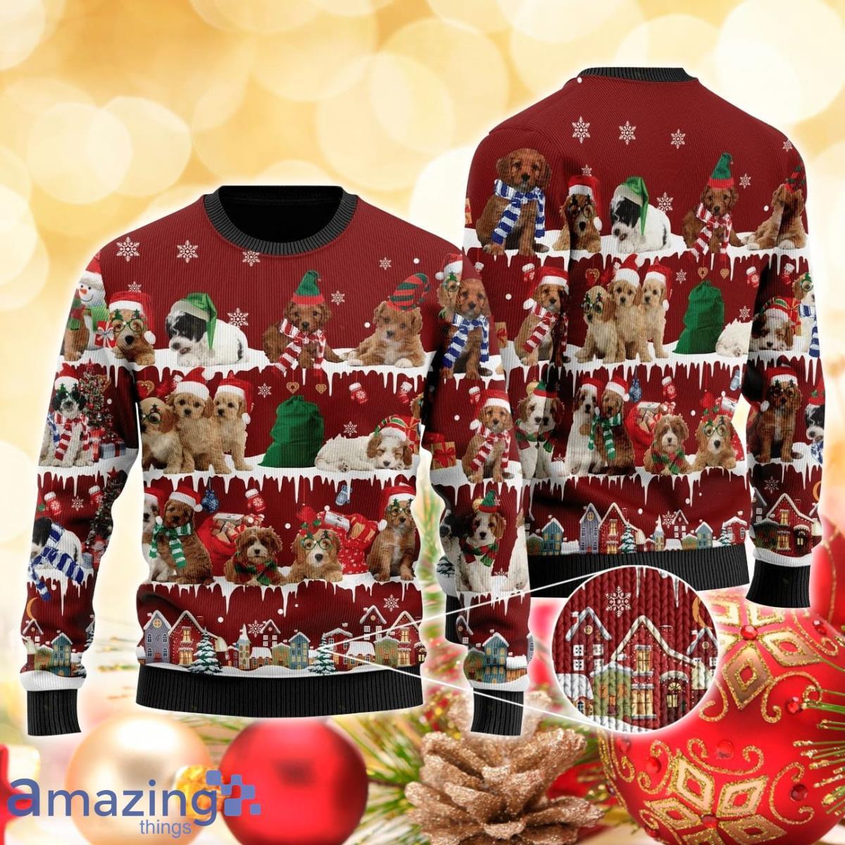 For Cavoodle Lovers 3D Sweater Ugly Christmas Sweater For Men Women Product Photo 1