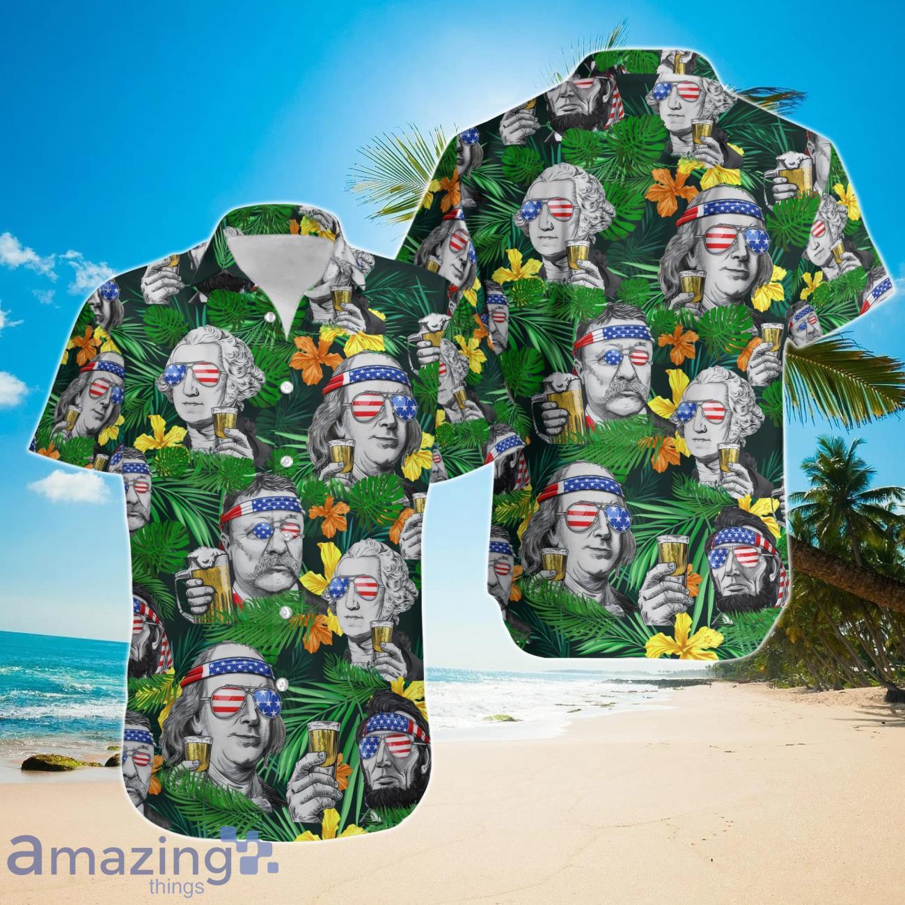George Sloshington Washington Hawaiian Shirt Product Photo 1