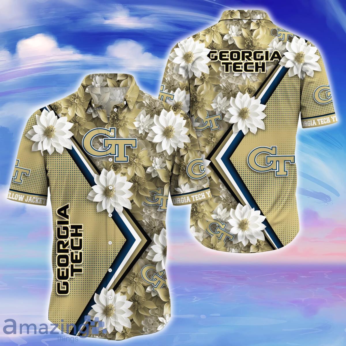 Georgia Tech Yellow Jackets Trending Hawaiian Shirt Gift For Fans Product Photo 1