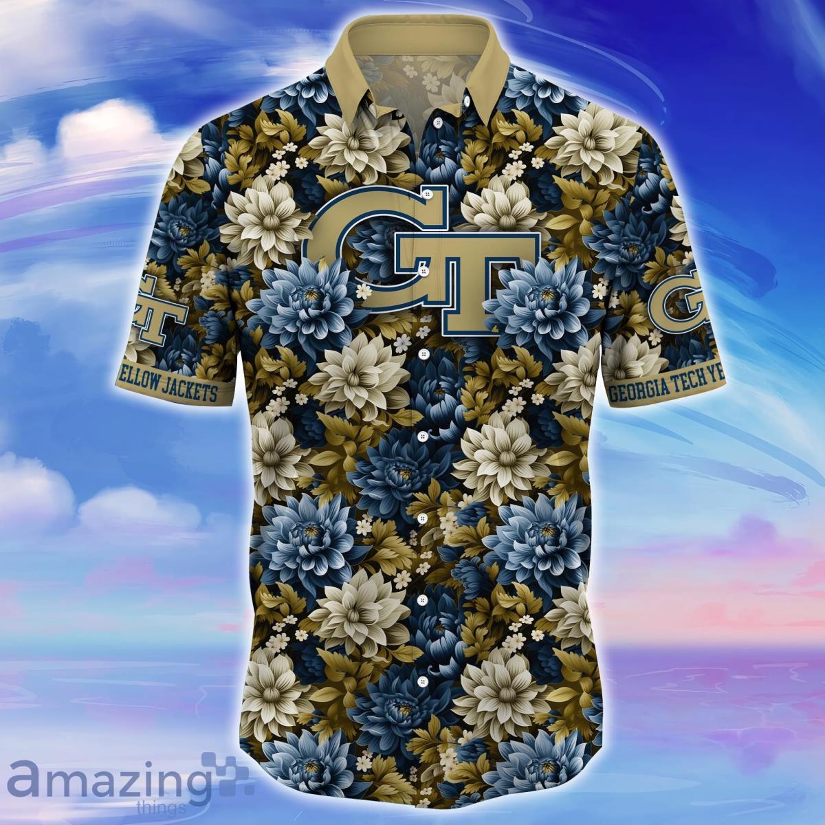 Georgia Tech Yellow Jackets Trending Hawaiian Shirt Great Gift For Fans image Georgia Tech Yellow Jackets Trending Hawaiian Shirt Great Gift For Fans Product Photo 2